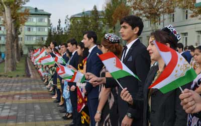 The State Flag of the Republic of Tajikistan is set up at the TSFEU The State Flag of the Republic of Tajikistan is set up at the TSFEU